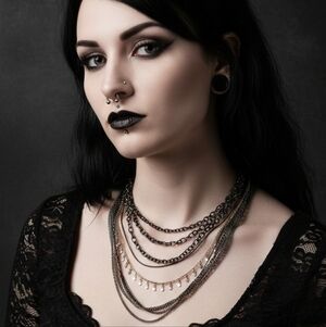 Chico's Multi Layer Chain Necklace Dark Academia Goth Chic Y2K Statement